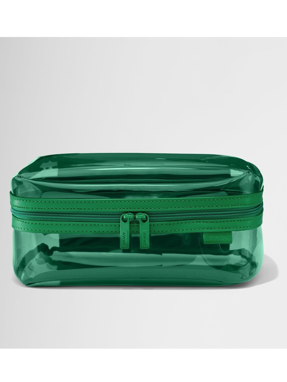 Away Clear Toiletry Bag in Translucent Green